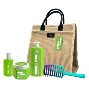 ערכת טוויסט אנד קרל שמפו, מסכה, סרום ומברשת